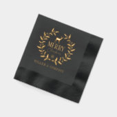 メリークリスマスディアー企業のリース 箔ナプキン (左)