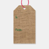 メリークリスマスディアー – グリーンプレイド ギフトタグ (裏面)