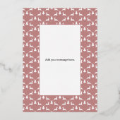 メリークリスマスディアー、ツリー写真コラージュバラ金ゴールド 箔シーズンカード (裏面)