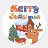 メリークリスマスディアー（小） ラウンドシール (正面)