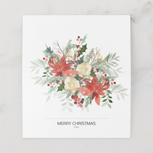 メリークリスマスディナー折り畳み座席表 プレイスカード (外部開封)