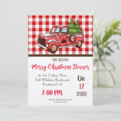メリークリスマスディナー招待状 シーズンカード (スタンド正面)