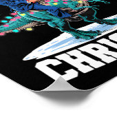 メリークリスマスディノドナルドトランプ恐竜TレックスX ポスター (角)