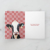 メリークリスマスデイリーカウホルスタインファームスノーフレーク  カード (内部)