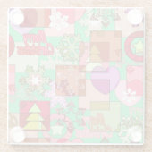 メリークリスマスデコレーションオーナメントスノーフレーク聞く ガラスコースター (裏面)