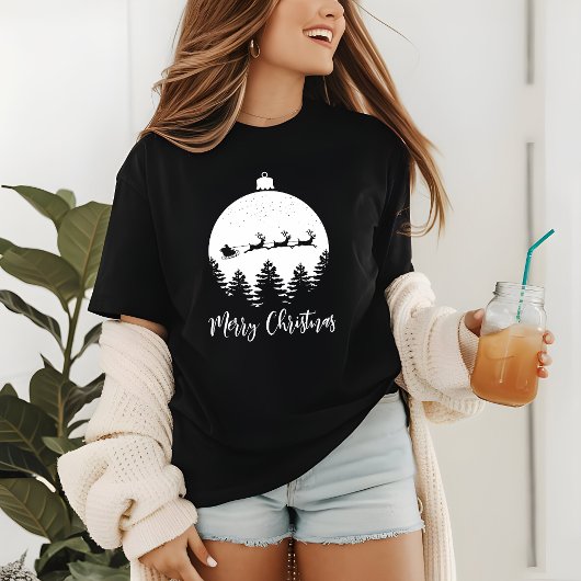 メリークリスマスデコレーションボーブルサンタトナカイ トライブレンドＴシャツ