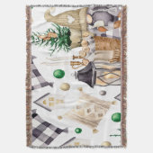 メリークリスマスデコレーション格言 スローブランケット (正面縦)