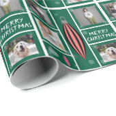 メリークリスマスデコレーション4カスタム枚の写真 ラッピングペーパー (ロールコーナー)