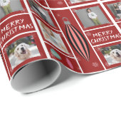 メリークリスマスデコレーション4カスタム枚の写真 ラッピングペーパー (ロールコーナー)