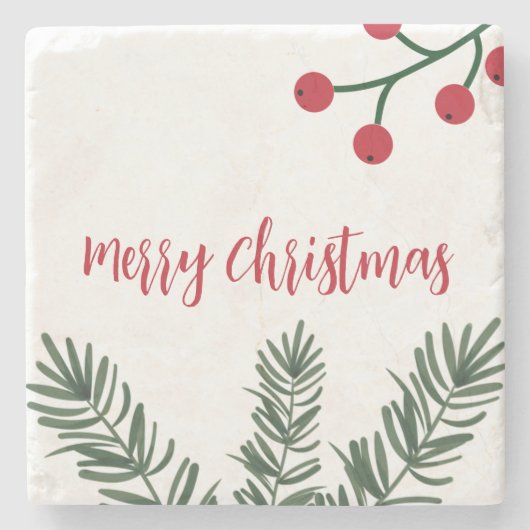 メリークリスマスデコールストーンコースター ストーンコースター (正面)