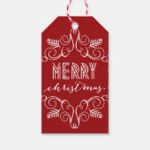メリークリスマスデコ離れフェスティバルの葉写真 ギフトタグ (正面)