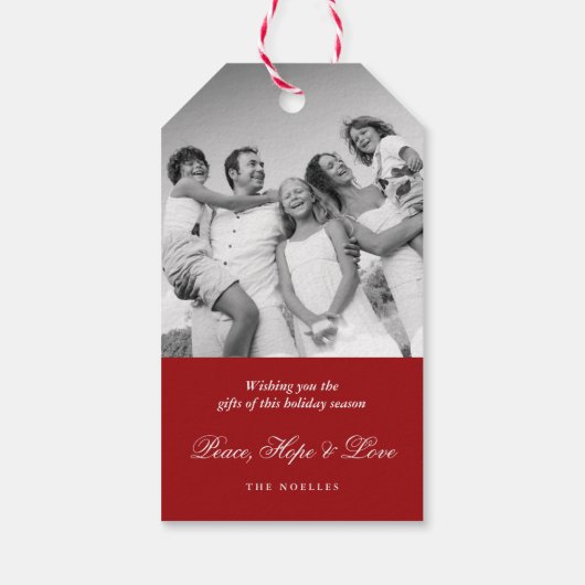 メリークリスマスデコ離れフェスティバルの葉写真 ギフトタグ (裏面)