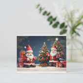 メリークリスマスデザインとハッピーホリデー ポストカード (スタンド正面)