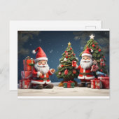 メリークリスマスデザインとハッピーホリデー ポストカード (正面/裏面)