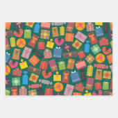 メリークリスマスデザインパターン ラッピングペーパーシート (正面2)