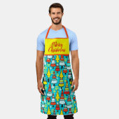 メリークリスマスデザイン エプロン (着用した状態)