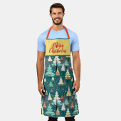 メリークリスマスデザイン エプロン (着用した状態)