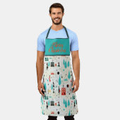 メリークリスマスデザイン エプロン (着用した状態)