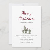 メリークリスマスデザートサボテン新しいホームムービング 案内状 (正面)