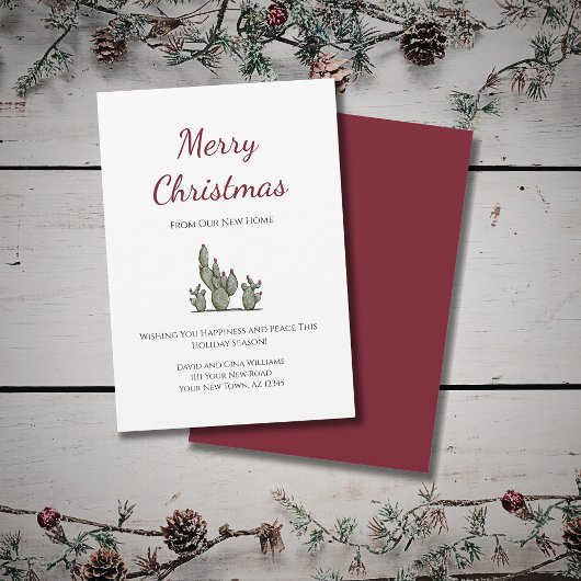 メリークリスマスデザートサボテン新しいホームムービング 案内状
