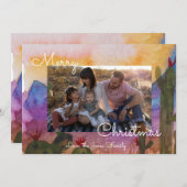 メリークリスマスデザート水の色グリーティングカード シーズンカード (正面/裏面)