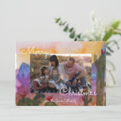 メリークリスマスデザート水の色グリーティングカード シーズンカード (スタンド正面)