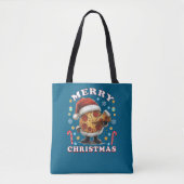 メリークリスマスデニムジャケット トートバッグ (正面)