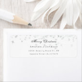 メリークリスマスデリケートな銀星雪のドレス ラベル (インサイチュ)