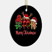 メリークリスマスデンタルアシスタントースヒョウ セラミックオーナメント (右)