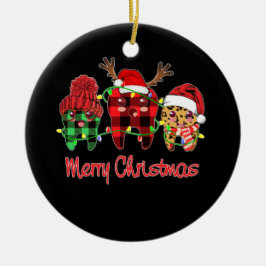 メリークリスマスデンタルアシスタントースヒョウ セラミックオーナメント