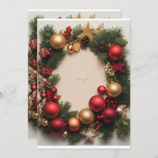 メリークリスマスデーカード 招待状 (正面/裏面)