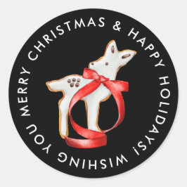 メリークリスマストインデナークッキーカスタム ラウンドシール