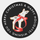 メリークリスマストインデナークッキーカスタム ラウンドシール (正面)