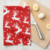 メリークリスマストインデナーズ赤い休日 キッチンタオル (四つ折り)