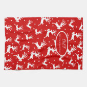 メリークリスマストインデナーズ赤い休日 キッチンタオル (横)