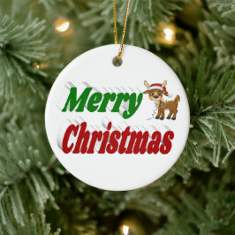 メリークリスマストインデナータイポグラフィ セラミックオーナメント