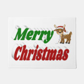 メリークリスマストインデナータイポグラフィ ドアマット (正面)