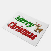 メリークリスマストインデナータイポグラフィ ドアマット (アングル)