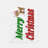 メリークリスマストインデナータイポグラフィ フリースブランケット (正面)