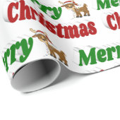 メリークリスマストインデナータイポグラフィ ラッピングペーパー (ロールコーナー)