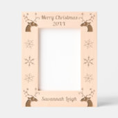 メリークリスマストインデナー&スノーフレーク名前をカスタムする レーザー彫刻フレーム (正面)