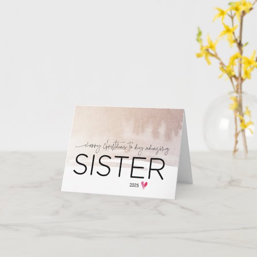 メリークリスマストゥマイシスターカワイト兄弟姉妹クリスマス カード (黄色い花)