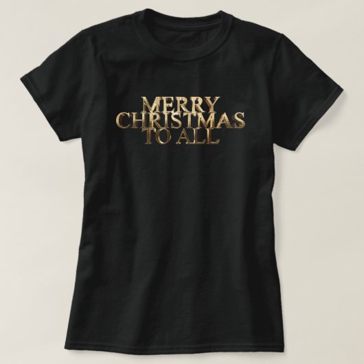 メリークリスマストゥーオールゴールデンエレガント文字 Tシャツ (デザイン正面)