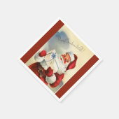 メリークリスマストゥーオールヴィンテージサンタペーパーナプキン スタンダードカクテルナプキン (角)
