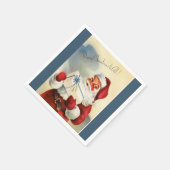 メリークリスマストゥーオールヴィンテージサンタペーパーナプキン スタンダードカクテルナプキン (角)