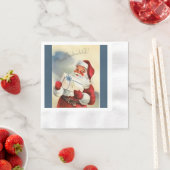 メリークリスマストゥーオールヴィンテージサンタペーパーナプキン 縁ありカクテルナプキン (インサイチュ)