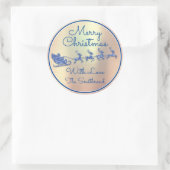 メリークリスマストゥーブルーサンタトインデナーバラ ラウンドシール (バッグ)