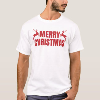 メリークリスマストナカイおもしろいサンタ一家 Tシャツ