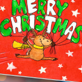 メリークリスマストナカイのグリーティングカード カード