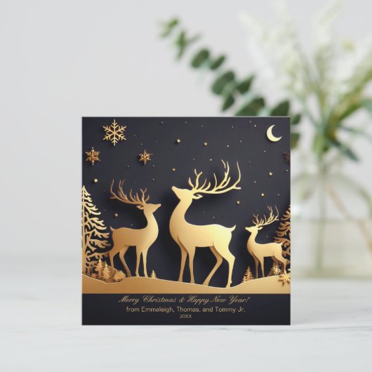 メリークリスマストナカイのトリオ写真 シーズンカード (スタンド正面)